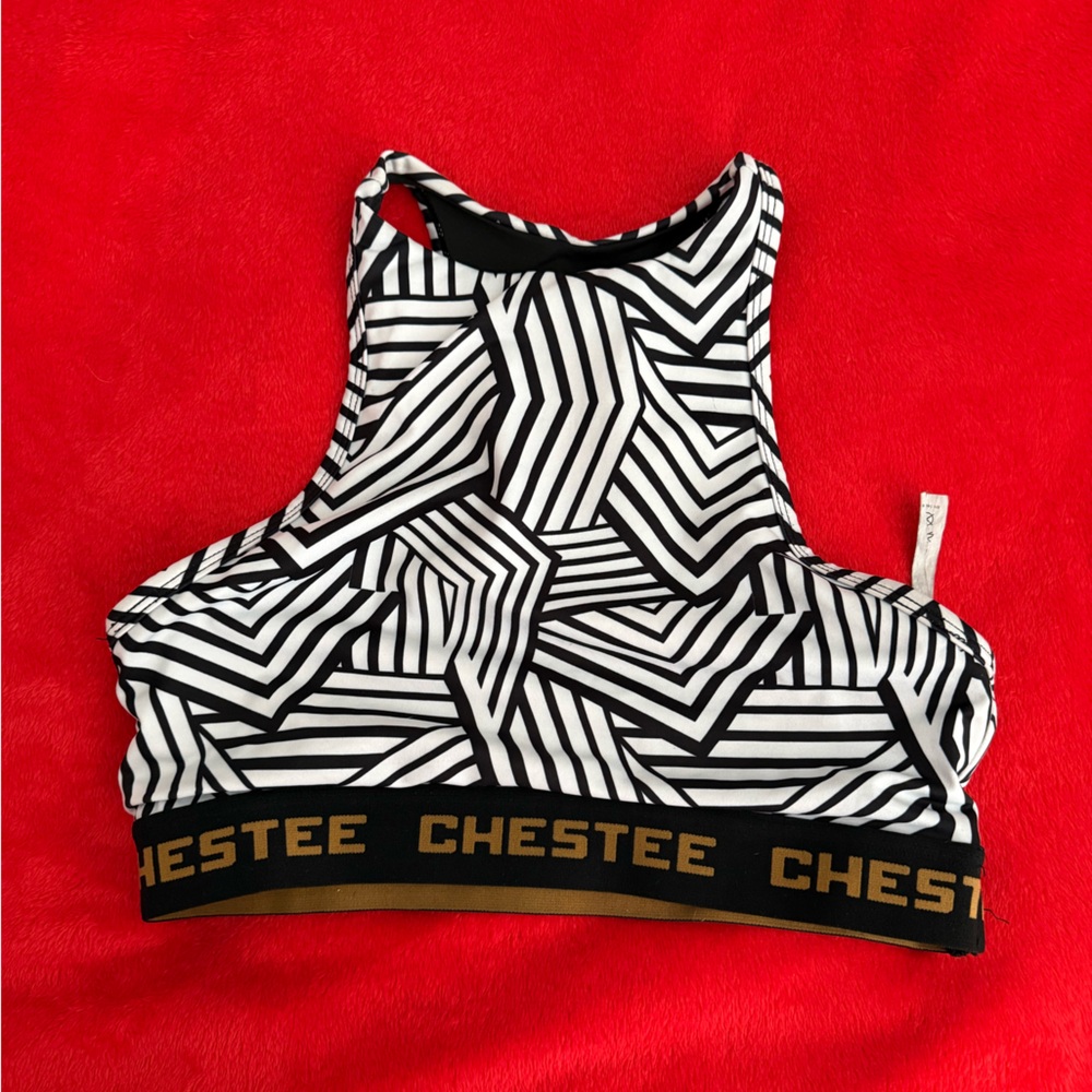 The Chestee Geometric Print Sports Bra